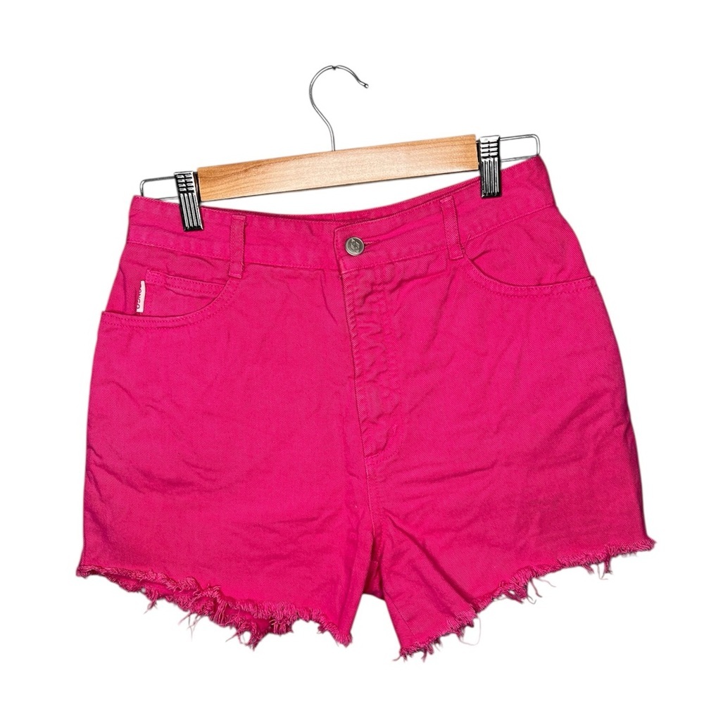 BONGO Vintage 80s Hot Pink Denim Cut Off Shorts - Picture 2 of 10